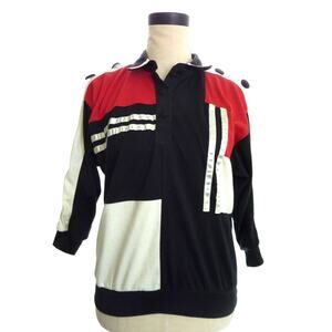 Vintage Mod Retro Top Red Black and White Bonnie and Bill by Holly  Petite PS